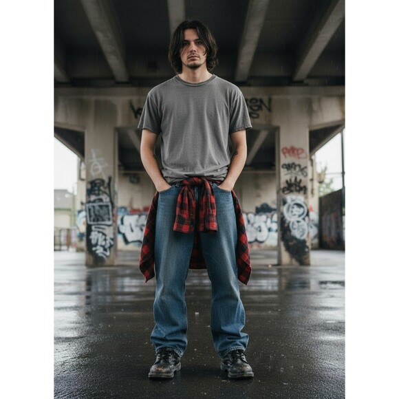 VTG Y2K JNCO JEANS Men’s 34x32 90’s Grunge Wide Leg Streetwear Urban Skate Eagle - Picture 1 of 15